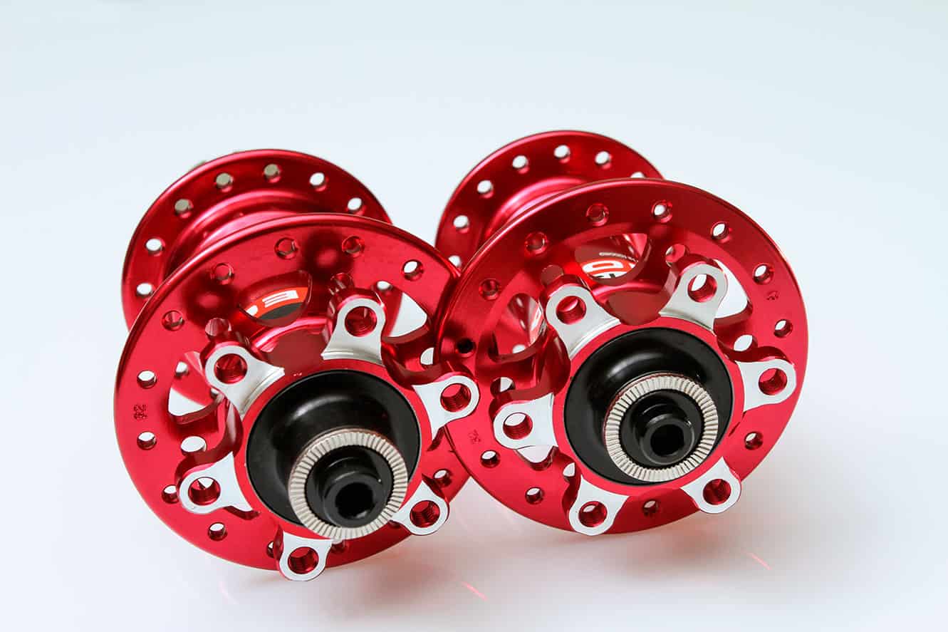 CNC metal part anodized in red