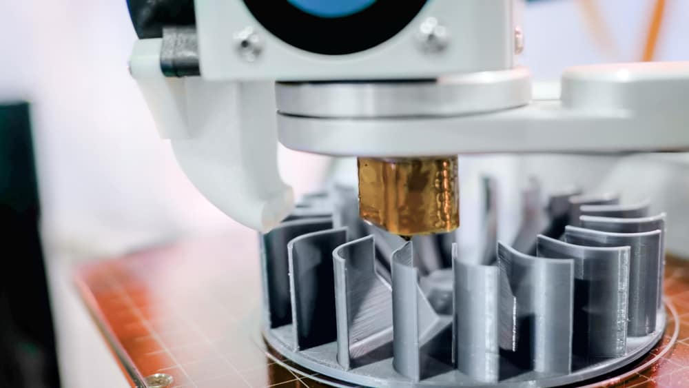 3D printer machine printing plastic workpiece